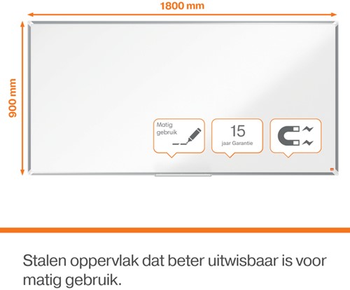 Whiteboard Nobo Premium Plus 90x180cm staal-2