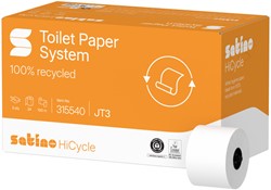 Toiletpapier Satino JT3 HiCycle systeemrol 2-laags 24x100m wit 315540