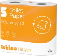 Toiletpapier Satino MT1 HiCycle 2-laags 4x200 vel wit 067890-3