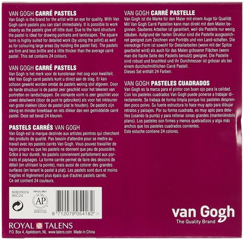 Pastelkrijt Talens Van Gogh Carré basisset à 24 kleuren-3