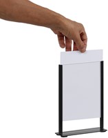 Kaarthouder Europel metaal met acryl bord A5 zwart-1