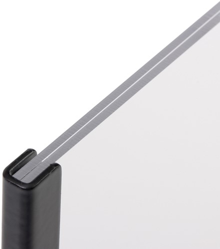 Kaarthouder Europel metaal met acryl bord A5 zwart-5