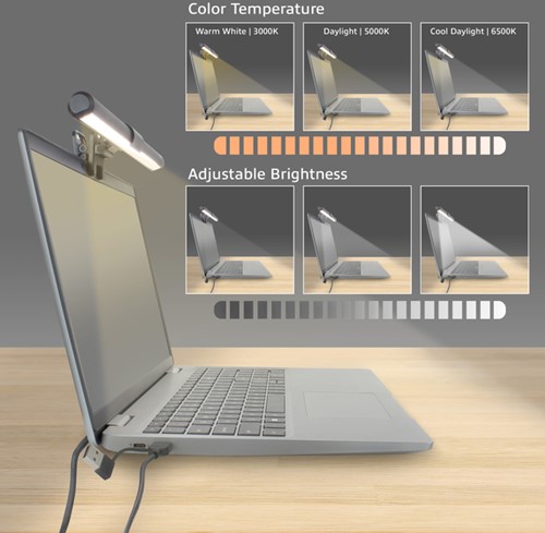 Laptoplamp ACT Clip-on led dimbaar USB-3