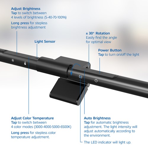 Monitorlamp ACT led dimbaar USB-1