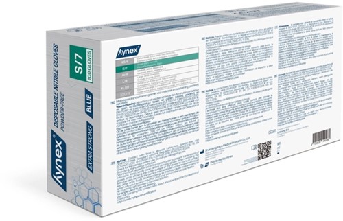 Handschoen Hynex nitril extra sterk S blauw 5gr 100 stuks-1