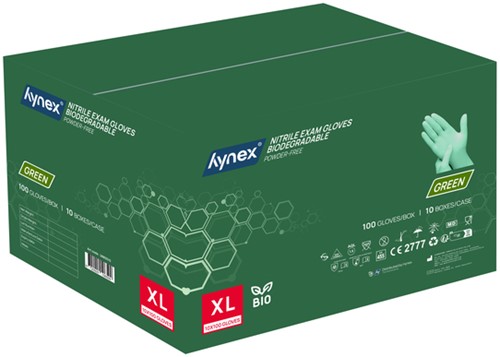 Handschoen Hynex nitril Bio XL groen 3.5gr 100 stuks-3