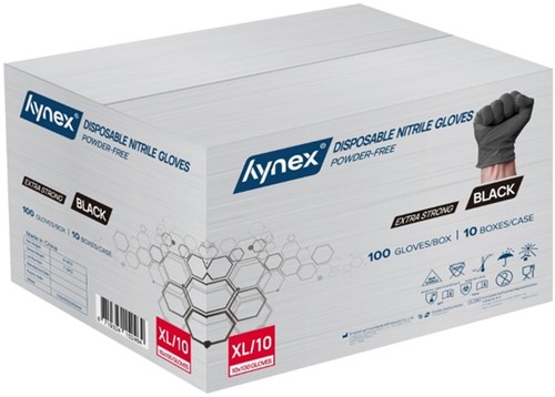 Handschoen Hynex nitril XL zwart 5gr extra sterk 100 stuks-1