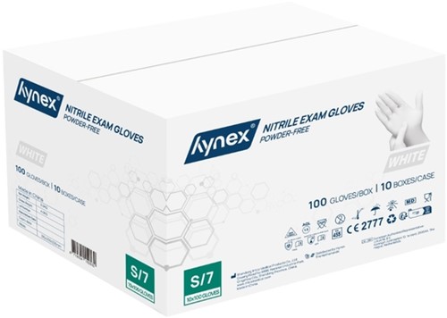 Handschoen Hynex nitril S wit 3.5gr 100 stuks-3