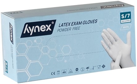 Handschoen Hynex latex S wit 5gr 100 stuks