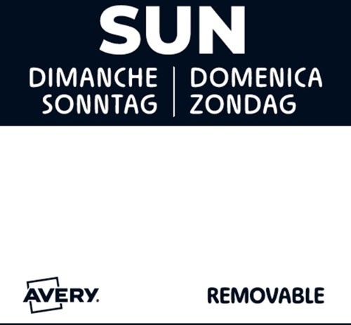 Etiket Avery HACCP zondag-zwart 25x25mm 1000st-2