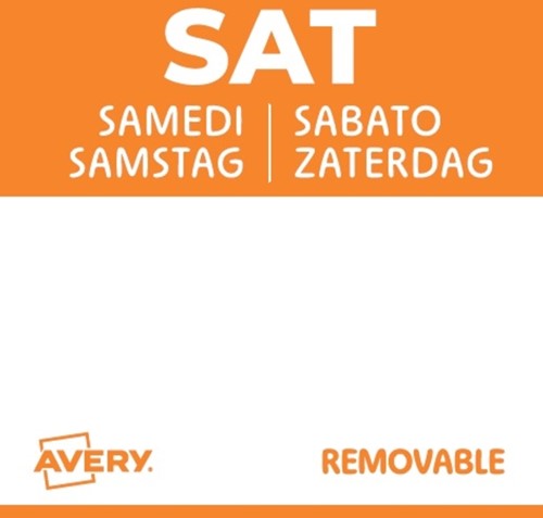 Etiket Avery HACCP zaterdag-oranje 25x25mm 1000 stuks-2
