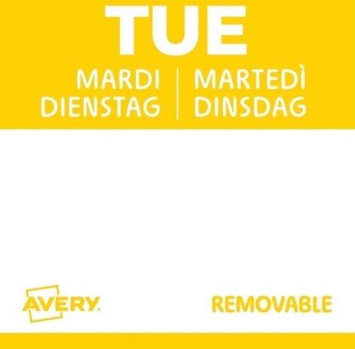 Etiket Avery HACCP dinsdag-geel 25x25mm 1000st-2