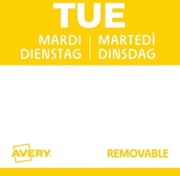 Etiket Avery HACCP dinsdag-geel 25x25mm 1000 stuks-2