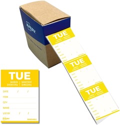 Etiket Avery HACCP dinsdag-geel 40x56mm 500 stuks