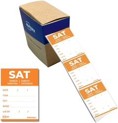 Etiket Avery HACCP zaterdag-oranje 40x56mm 500 stuks