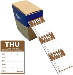 Etiket Avery HACCP donderdag-bruin 40x56mm 500st