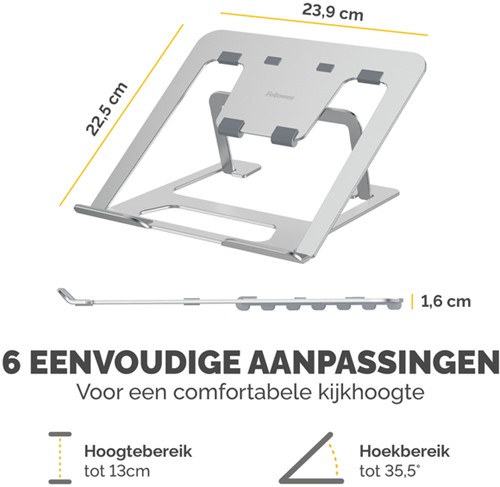 Laptopstandaard Fellowes Alumia zilver-2