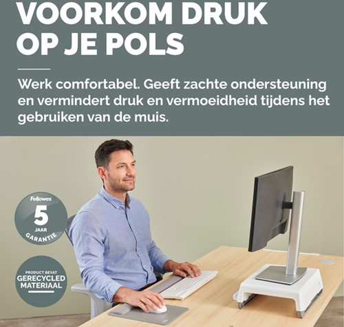 Muismat met polssteun Fellowes Breyta XL grijs-1