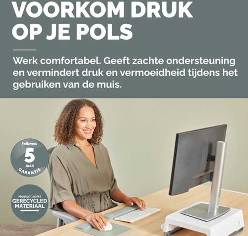 Muismat met polssteun Fellowes Breyta saliegroen-1