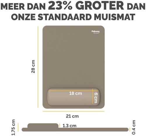 Muismat met polssteun Fellowes Breyta XL zand-2