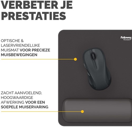 Muismat met polssteun Fellowes Breyta zwart-3