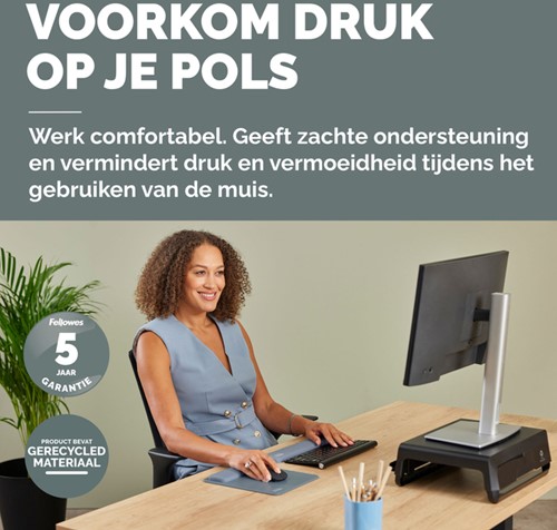 Muismat met polssteun Fellowes Breyta blauw-1