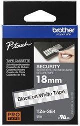 Labeltape Brother P-touch TZe-SE4 veiligheidstape 18mm zwart op wit