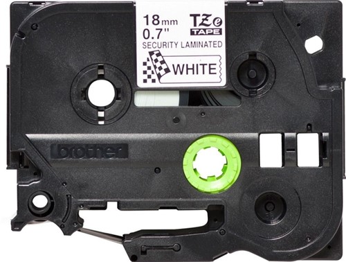 Labeltape Brother P-touch TZe-SE4 veiligheidstape 18mm zwart op wit-2