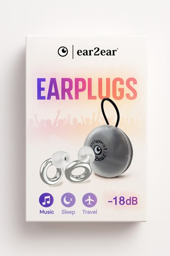 Earplug ear2ear 18dB zilver