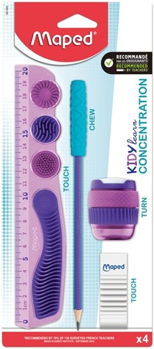 Tekenset Maped Kidy Learn Concentration paars 4-delig