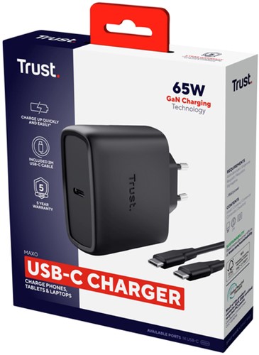 Oplader Trust Maxo 65W USB-C GAN zwart-2