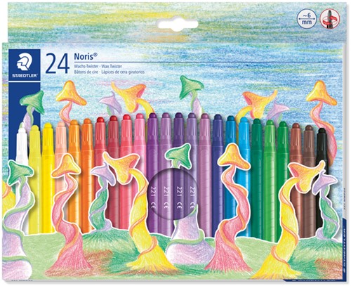 Waxpotlood Staedtler Norix twister set à 24 kleuren