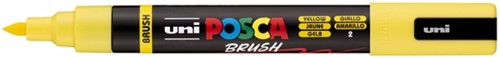 Paintmarker Uni POSCA PC-5BR brushpunt medium geel