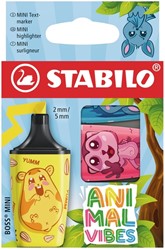 Markeerstift STABILO BOSS Animal Vibes mini assorti blister à 3 stuks