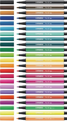 Viltstift STABILO Pen 68 Animal Vibes mini medium assorti blister à 8 stuks-2