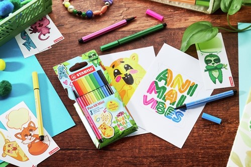 Viltstift STABILO Pen 68 Animal Vibes mini medium assorti blister à 8 stuks-3