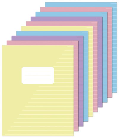 Schrift Kangaro A5 lijn 80 pagina's 60gr pastel assorti 10 stuks