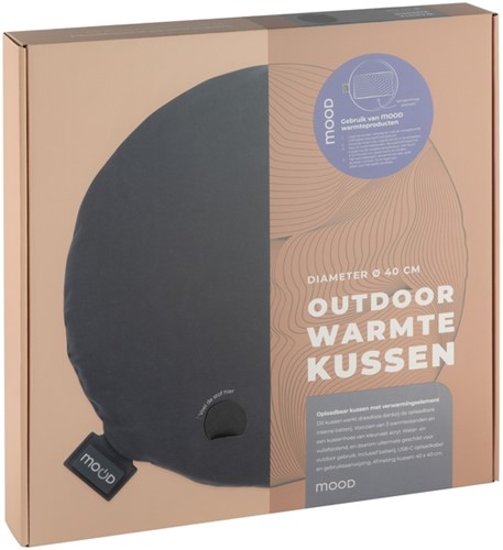 Warmtekussen Mood outdoor rond 40cm grijs