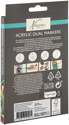Acrylmarker Nassau duopunt set à 6 kleuren-1