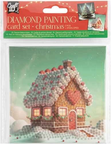 Diamondpaintingkaarten Craft ID Kerst 13x13cm 2 stuks assorti