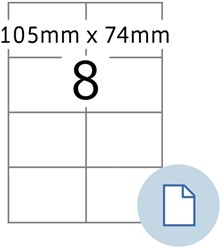 Etiket HERMA 8408 A4 EXPR 500 105x74mm wit 4000 stuks