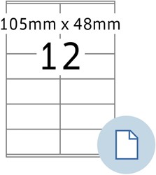 Etiket HERMA 8419 A4 EXPR 500 105x48mm wit 6000 stuks
