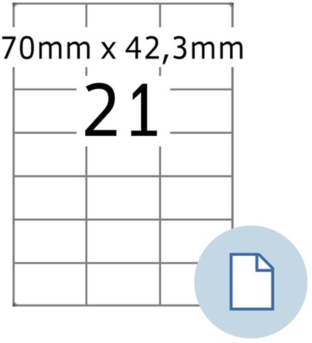 Etiket HERMA 8421 A4 EXPR 500 70x42.3mm wit 10500 stuks