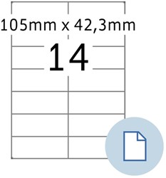 Etiket HERMA 8414 A4 EXPR 500 105x42.3mm wit 7000 stuks