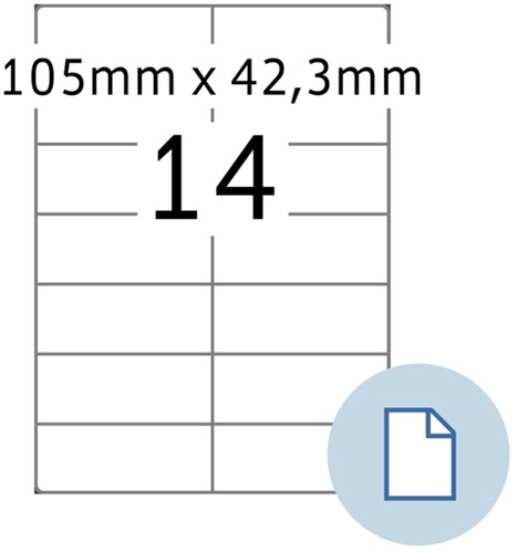 Etiket HERMA 8414 A4 EXPR 500 105x42.3mm wit 7000 stuks