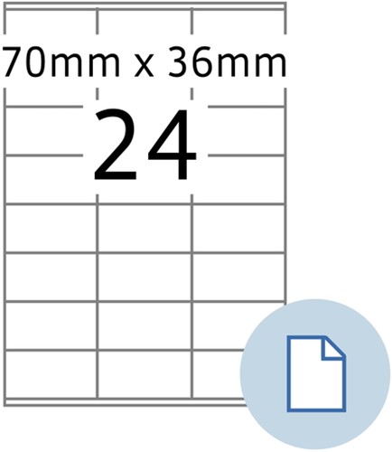 Etiket HERMA 8418 A4 EXPR 500 70x36mm wit 12000 stuks
