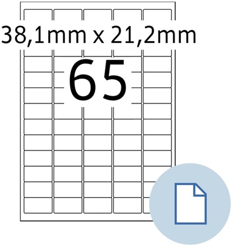 Etiket HERMA 8465 A4 EXPR 500 38.1x21.2mm wit 32500 stuks