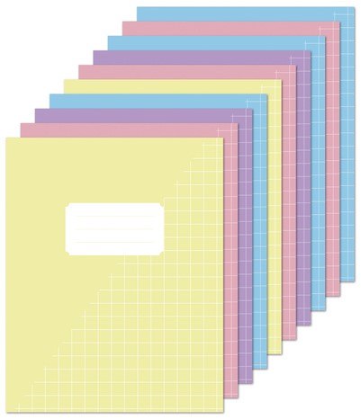 Schrift Kangaro A5 ruit 10mm 80 pagina's 60 gram assorti pastel pak à 10 stuks
