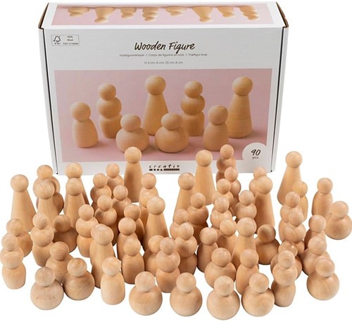 Figuurtjes Creativ Company hout doos à 90 stuks-2