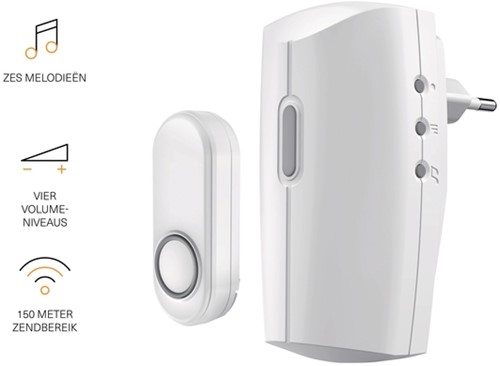 Stekkerdeurbelset KlikAanKlikUit ACDB-8000AC wit-2